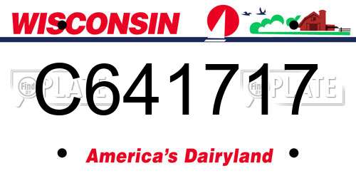 C641717 Wisconsin License Plate