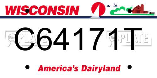 C64171T Wisconsin License Plate