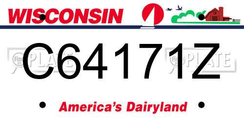 C64171Z Wisconsin License Plate