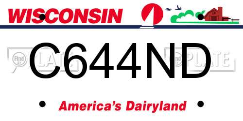 C644ND Wisconsin License Plate
