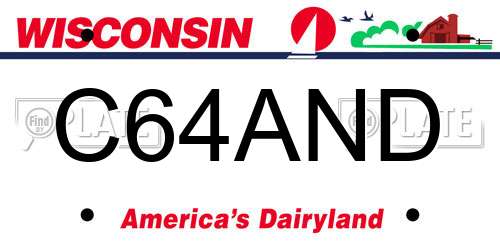 C64AND Wisconsin License Plate