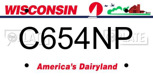 C654NP Wisconsin License Plate