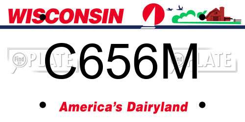 C656M Wisconsin License Plate