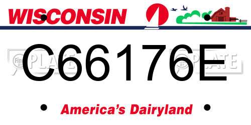 C66176E Wisconsin License Plate