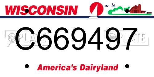 C669497 Wisconsin License Plate