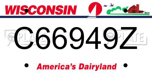 C66949Z Wisconsin License Plate