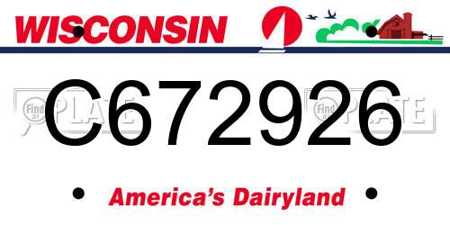 C672926 Wisconsin License Plate