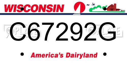 C67292G Wisconsin License Plate