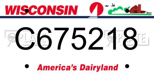 C675218 Wisconsin License Plate