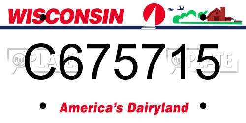 C675715 Wisconsin License Plate