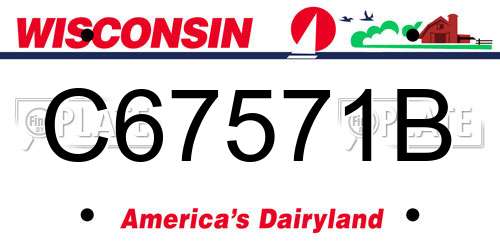 C67571B Wisconsin License Plate