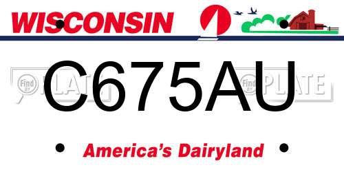 C675AU Wisconsin License Plate
