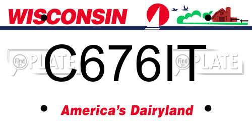 C676IT Wisconsin License Plate