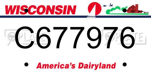 C677976 Wisconsin License Plate