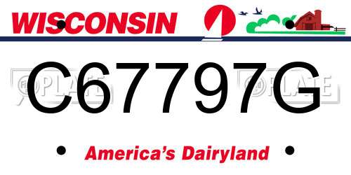 C67797G Wisconsin License Plate