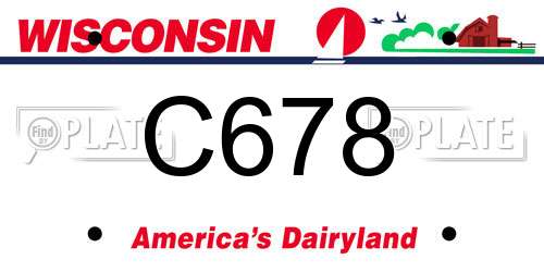 C678 Wisconsin License Plate