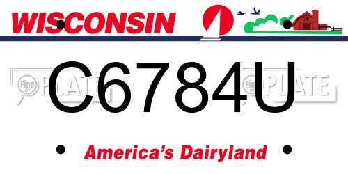 C6784U Wisconsin License Plate