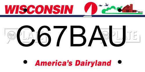 C67BAU Wisconsin License Plate