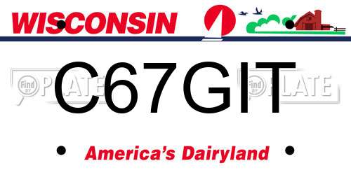 C67GIT Wisconsin License Plate