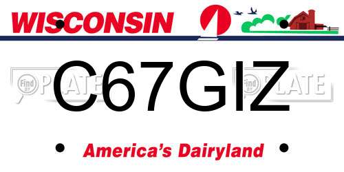 C67GIZ Wisconsin License Plate