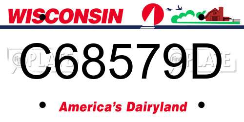 C68579D Wisconsin License Plate
