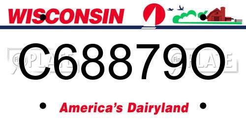 C68879O Wisconsin License Plate