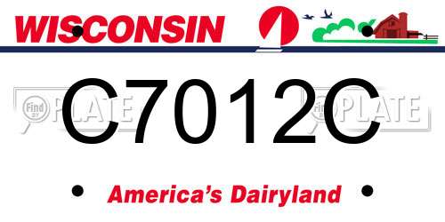 C7012C Wisconsin License Plate