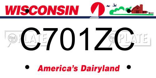 C701ZC Wisconsin License Plate