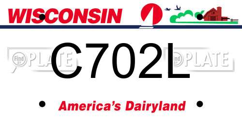 C702L Wisconsin License Plate