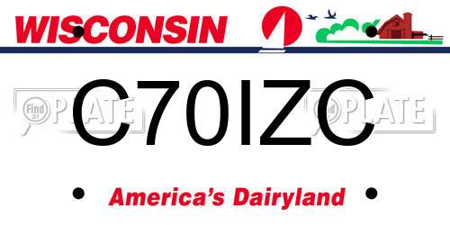 C70IZC Wisconsin License Plate