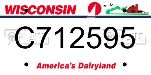 C712595 Wisconsin License Plate