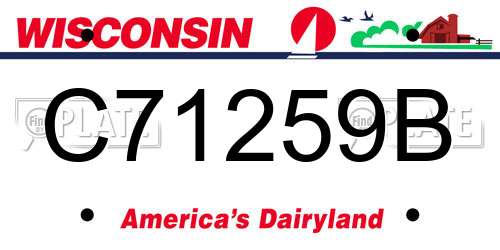 C71259B Wisconsin License Plate