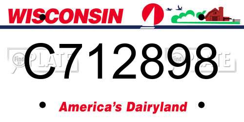 C712898 Wisconsin License Plate