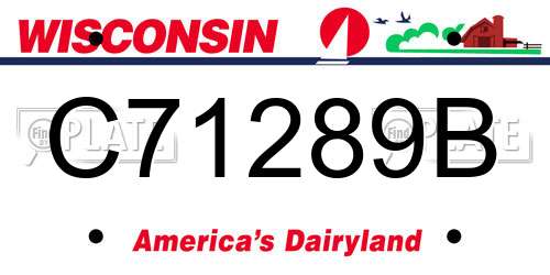 C71289B Wisconsin License Plate