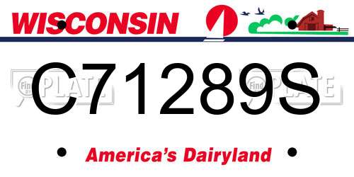 C71289S Wisconsin License Plate