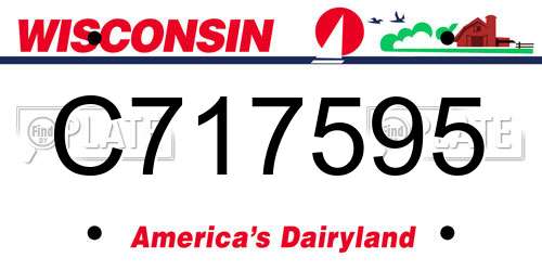 C717595 Wisconsin License Plate