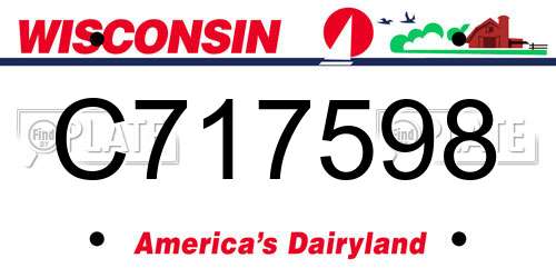 C717598 Wisconsin License Plate