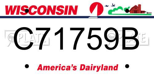 C71759B Wisconsin License Plate