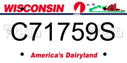 C71759S Wisconsin License Plate
