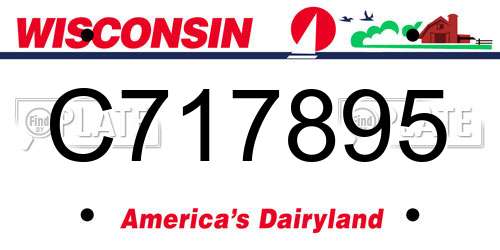 C717895 Wisconsin License Plate