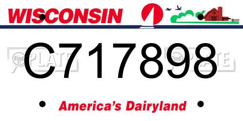 C717898 Wisconsin License Plate