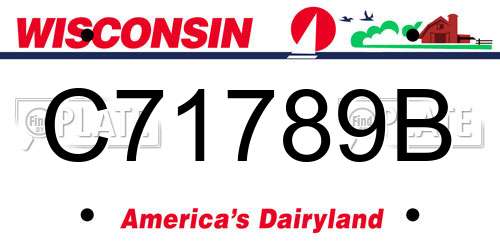 C71789B Wisconsin License Plate