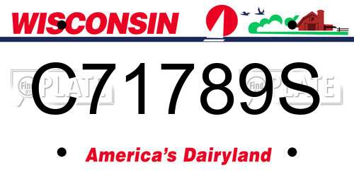 C71789S Wisconsin License Plate