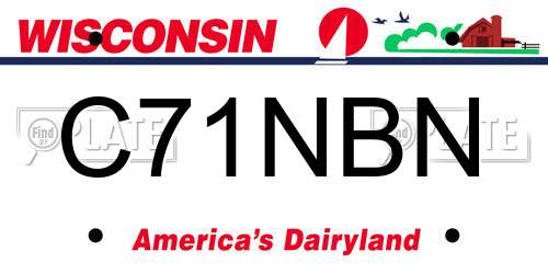 C71NBN Wisconsin License Plate