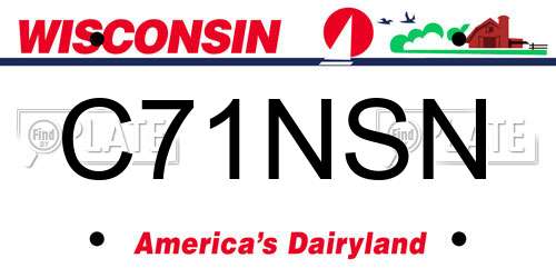 C71NSN Wisconsin License Plate