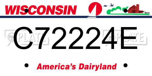 C72224E Wisconsin License Plate
