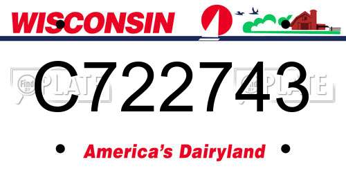 C722743 Wisconsin License Plate