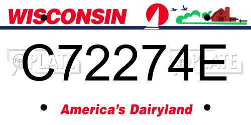 C72274E Wisconsin License Plate