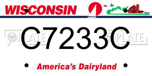 C7233C Wisconsin License Plate