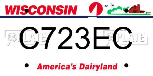 C723EC Wisconsin License Plate